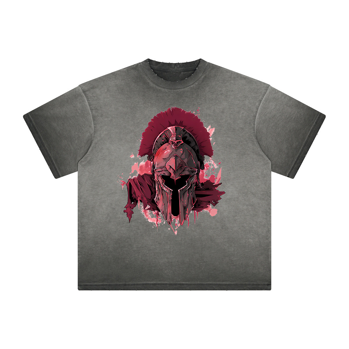 Distressed Spartan Fighter Warrior Graphic Tee-INNBLAC Fashion Apparel