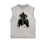 Sleeveless Viking Warrior Graphic Tee-INNBLAC Fashion Apparel