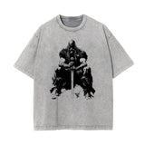 Washed Viking Warrior Graphic Tee-INNBLAC Fashion Apparel