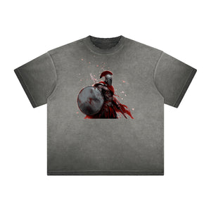 Distressed Spartan Fighter Warrior Graphic Tee-INNBLAC Fashion Apparel