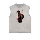 Spartan Fighter Warrior Graphic Tank Top-INNBLAC Fashion Apparel