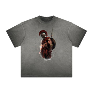 Distressed Spartan Fighter Warrior Graphic Tee-INNBLAC Fashion Apparel