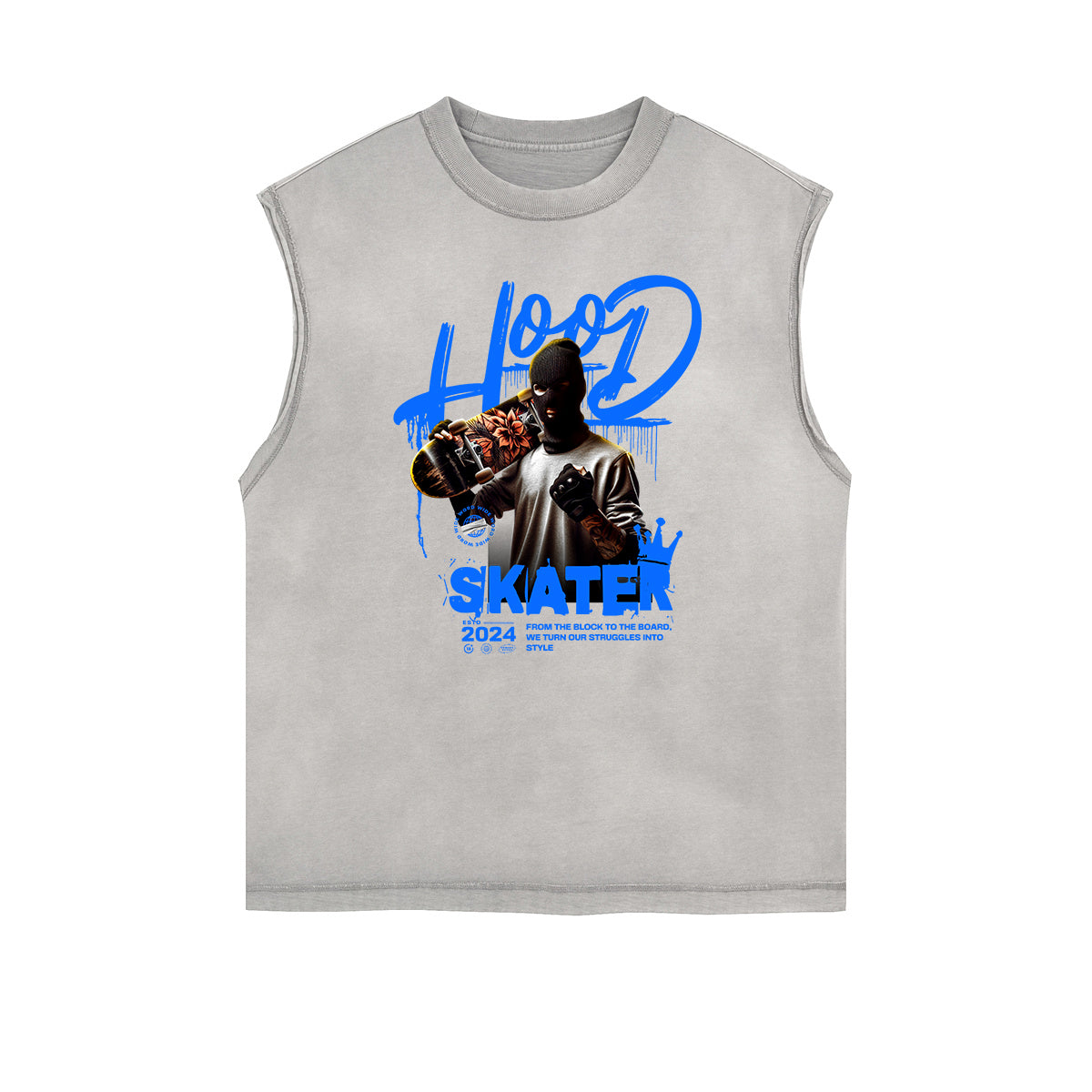 Frayed Edge Gangsta Streetwear Graphic Tank-INNBLAC Fashion Apparel