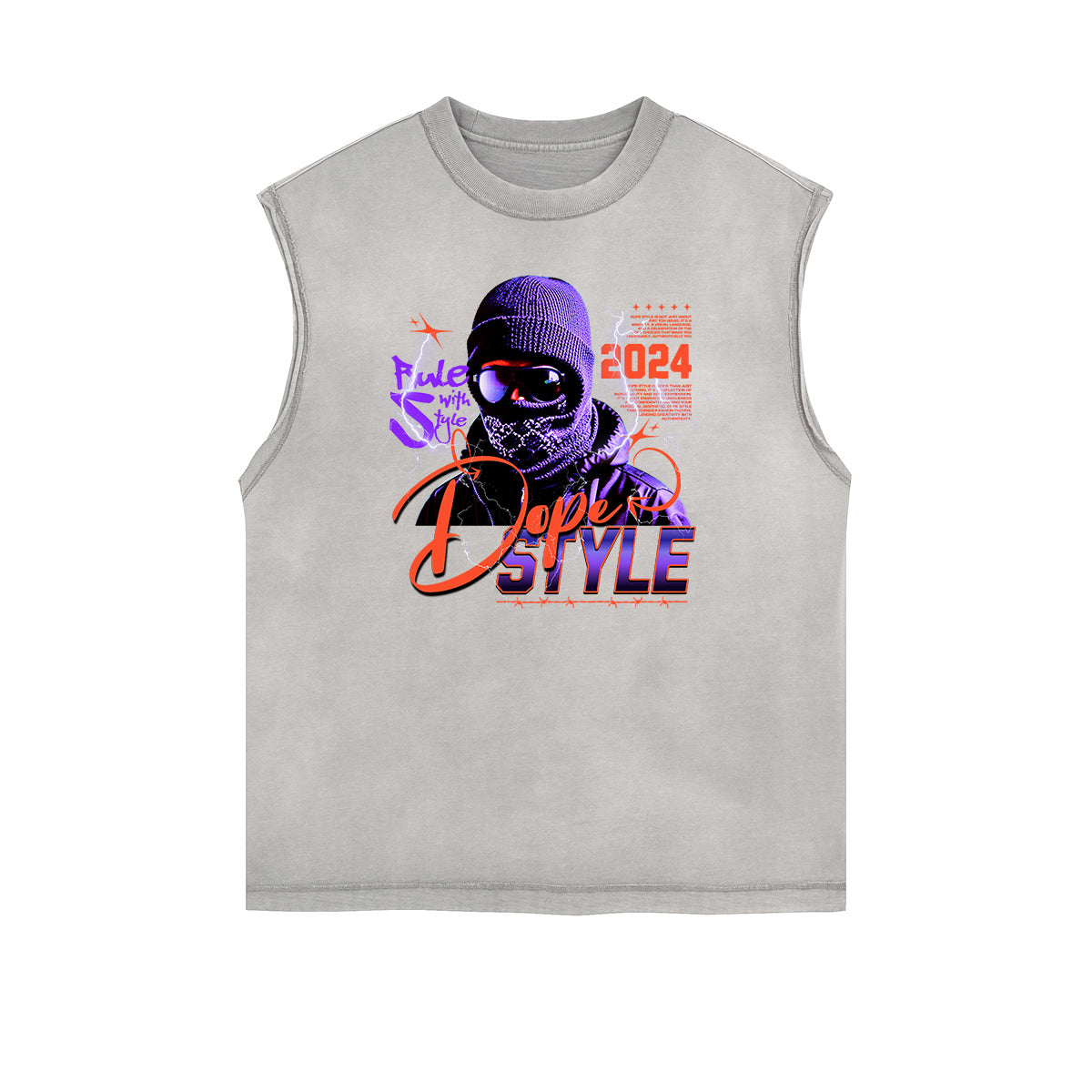 Frayed Edge Gangsta Streetwear Graphic Tank-INNBLAC Fashion Apparel