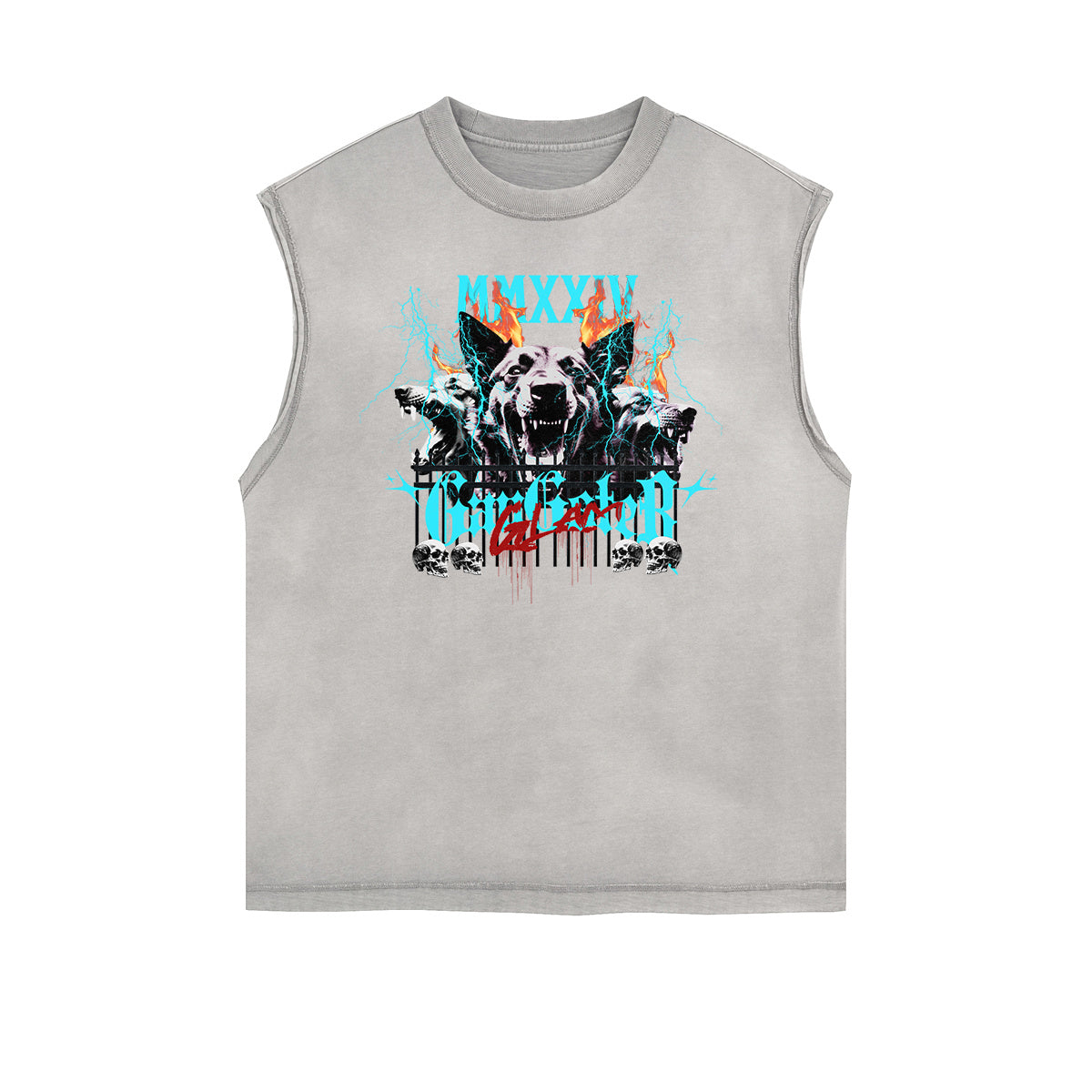 Frayed Edge Gangsta Pattern Tank Top-INNBLAC Fashion Apparel