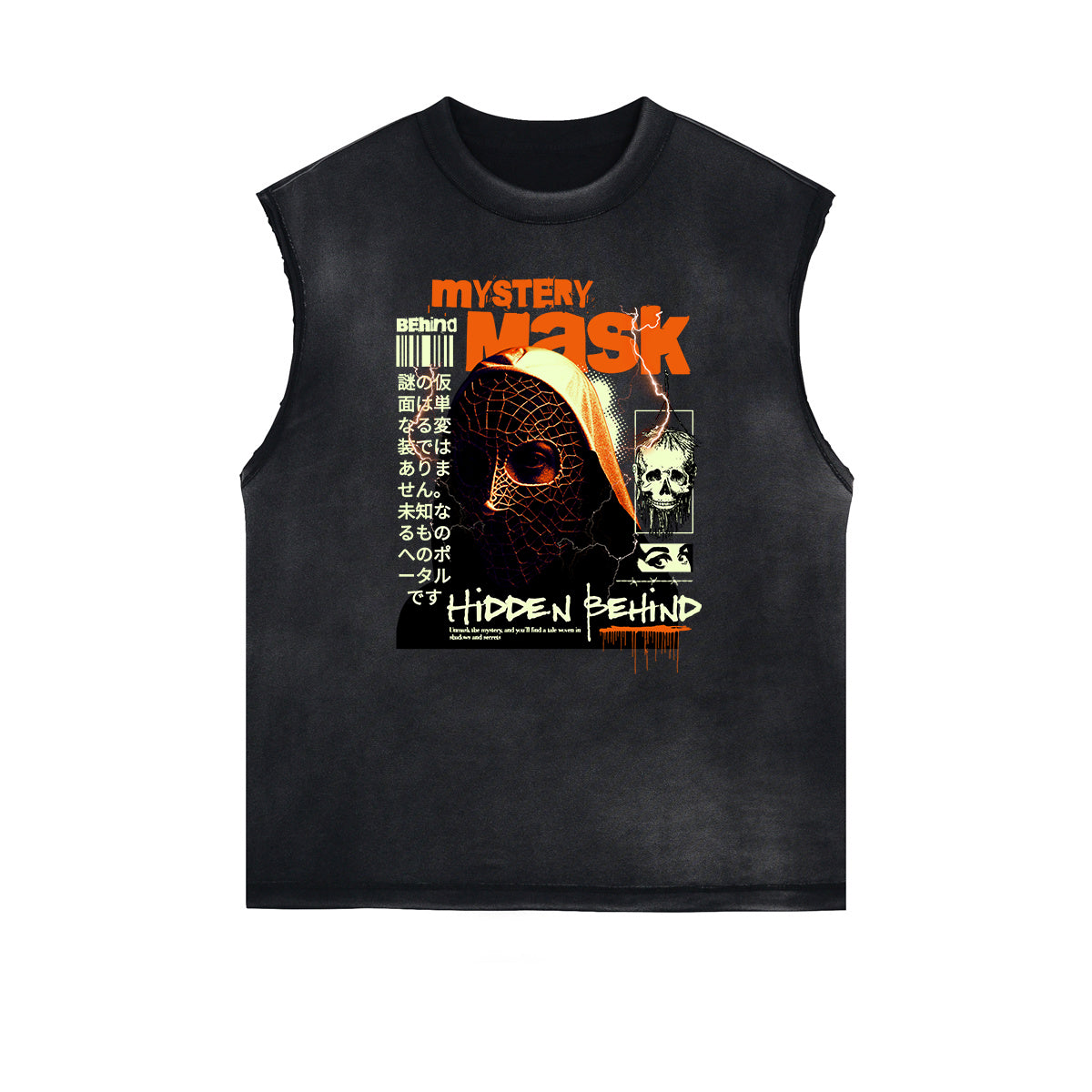 Vintage Sleeveless Gangsta Graphic Tee-INNBLAC Fashion Apparel