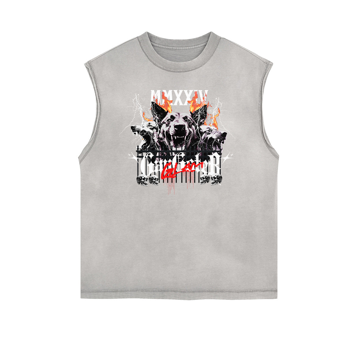 Sleeveless Rebel Soul Gangsta Pattern Tee-INNBLAC Fashion Apparel