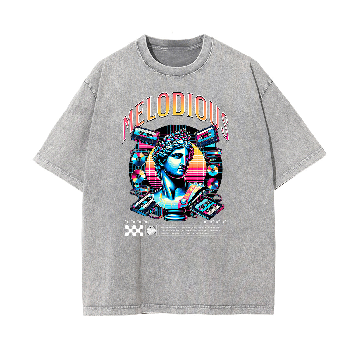 Washed Vanquisher Neon Y2K Pattern Tee