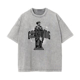 Celestial & Angel Statue Graphic Gray Tee