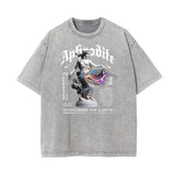 Celestial & Angel Statue Graphic Gray Tee