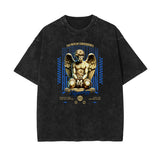 Celestial & Angel Statue Pattern Black Tee