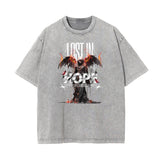 Celestial & Angel Statue Graphic Gray Tee