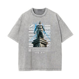 Celestial & Angel Statue Graphic Gray Tee