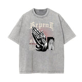 Faded Celestial & Angel Statue Graphic Tee