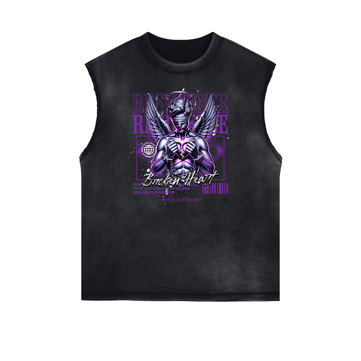 Frayed Edge Celestial & Angel Statue Muscle Tank