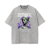 Faded Celestial & Angel Statue Graphic Tee