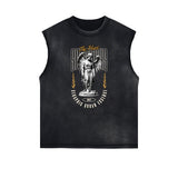 Frayed Edge Celestial & Angel Statue Muscle Tank