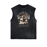 Frayed Edge Celestial & Angel Statue Muscle Tank