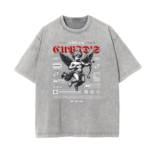 Gray Cute Cupid Cartoon Graphic Tee-INNBLAC Fashion Apparel