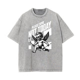 Washed Faded Cupid Sniper Graphic Tee-INNBLAC Fashion Apparel