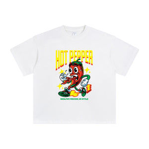 Hot Pepper Cartoon Grahpic Tee-INNBLAC Fashion Apparel