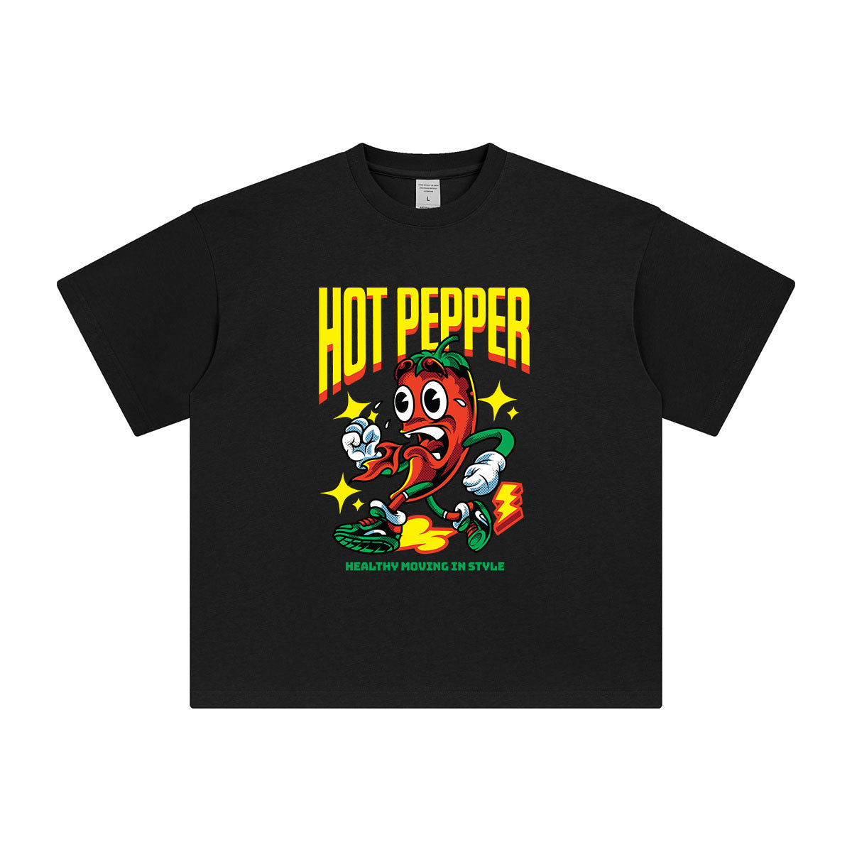 Hot Pepper Cartoon Grahpic Tee-INNBLAC Fashion Apparel