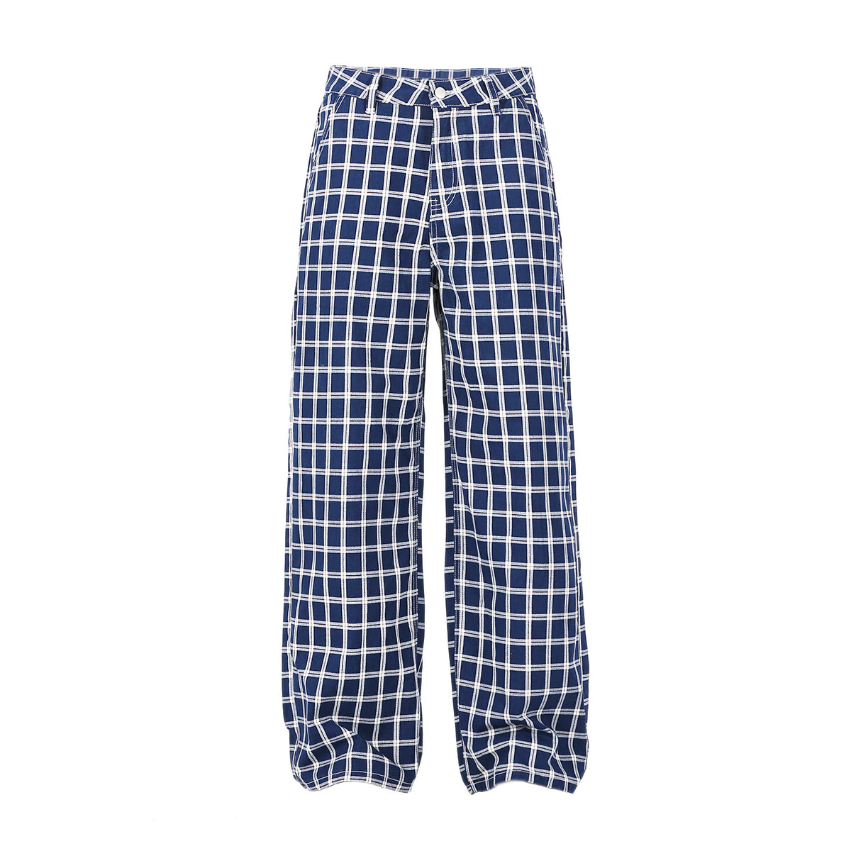 Unisex Straight Leg Plaid Trousers-INNBLAC Fashion Apparel