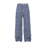 Unisex Straight Leg Plaid Trousers-INNBLAC Fashion Apparel