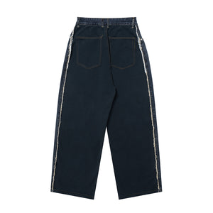 Y2K Denim Patchwork Sweatpants-INNBLAC Fashion Apparel