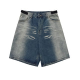 Vintage Washed Denim Jorts-INNBLAC Fashion Apparel