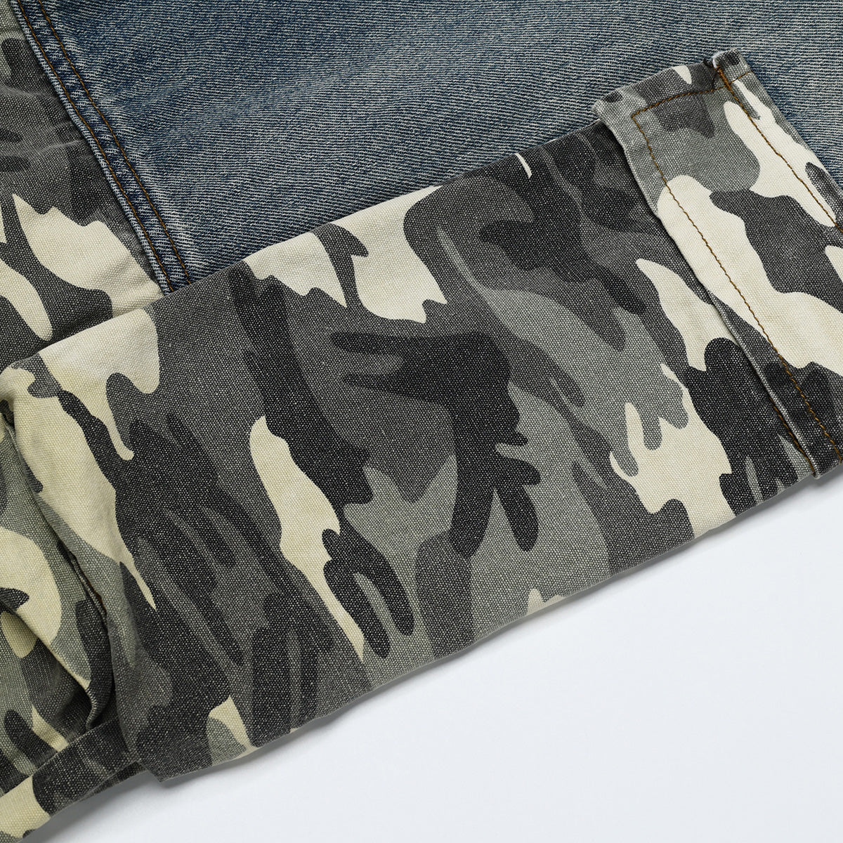 Vintage Cargo Camouflage Patchwork Jeans-INNBLAC Fashion Apparel