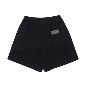 Raw Edge Patchwork Short Pants-INNBLAC Fashion Apparel