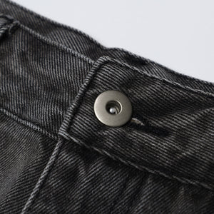 Washed Straight Leg Paratrooper Jeans-INNBLAC Fashion Apparel