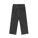 Washed Straight Leg Paratrooper Jeans-INNBLAC Fashion Apparel