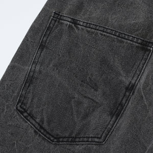 Washed Straight Leg Paratrooper Jeans-INNBLAC Fashion Apparel