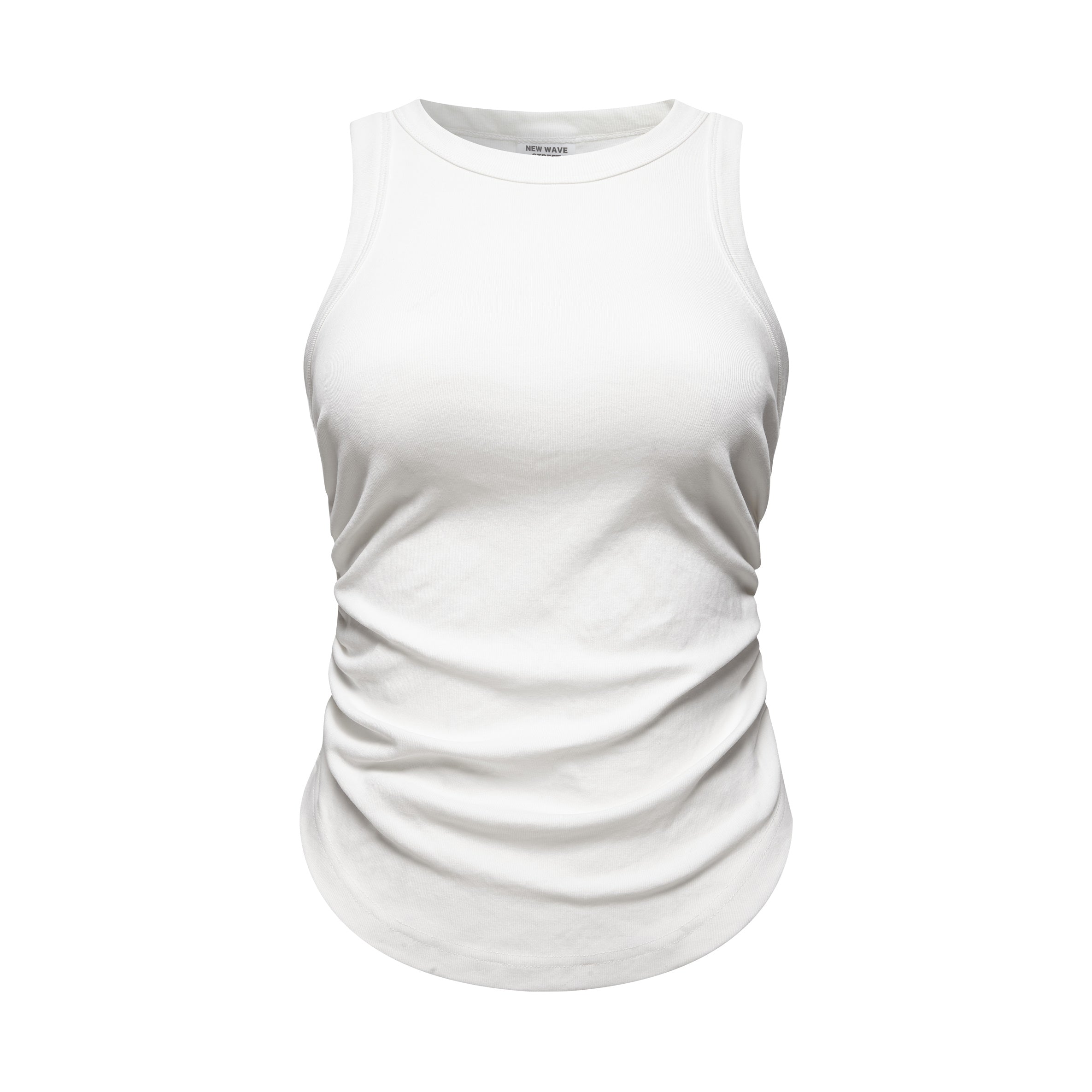 Heavyweight Pleated Slim Crop Tank-INNBLAC Fashion Apparel