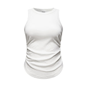 Heavyweight Pleated Slim Crop Tank-INNBLAC Fashion Apparel