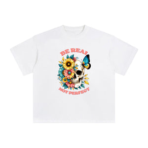 Half Skull & Half Flower Graphic Tee-INNBLAC Fashion Apparel