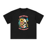 Half Skull & Half Flower Graphic Tee-INNBLAC Fashion Apparel