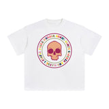 Skull & Slogan Aesthetic Graphic Tee-INNBLAC Fashion Apparel