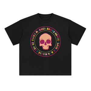 Skull & Slogan Aesthetic Graphic Tee-INNBLAC Fashion Apparel