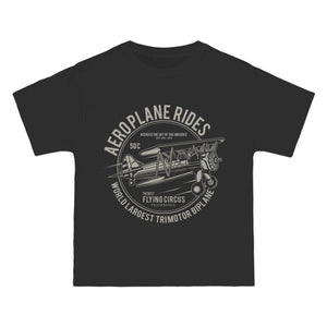 Aeroplane Circle Graphic Tee-INNBLAC Fashion Apparel