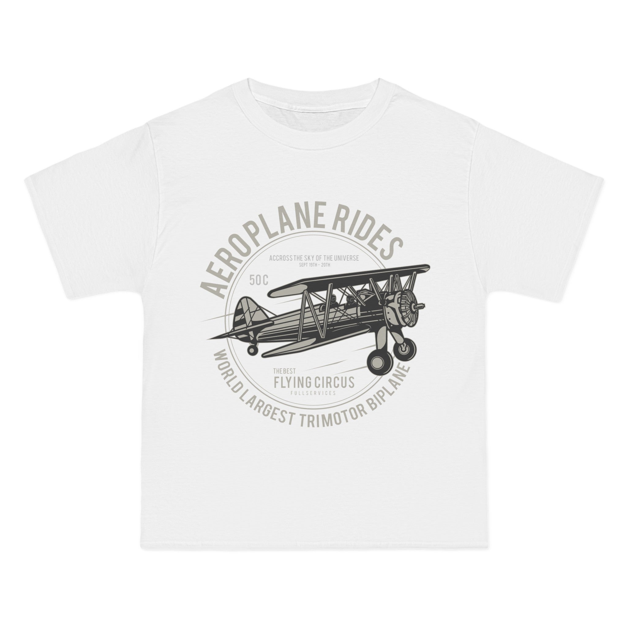 Aeroplane Circle Graphic Tee-INNBLAC Fashion Apparel