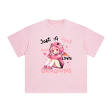 Anime Dragons Girl Graphic Tee-INNBLAC Fashion Apparel