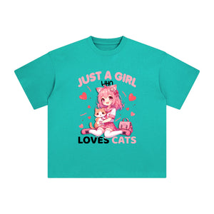 Anime Girl & Cat Graphic Tee-INNBLAC Fashion Apparel