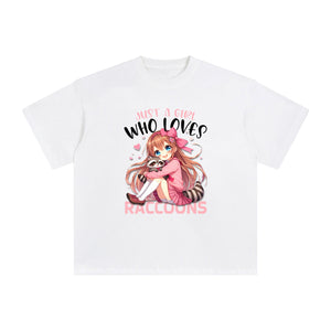 Anime Girl & Raccoons Graphic Tee-INNBLAC Fashion Apparel