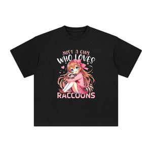 Anime Girl & Raccoons Graphic Tee-INNBLAC Fashion Apparel