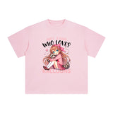 Anime Girl & Raccoons Graphic Tee-INNBLAC Fashion Apparel