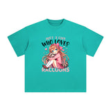 Anime Girl & Raccoons Graphic Tee-INNBLAC Fashion Apparel