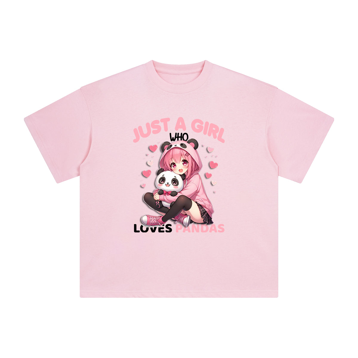 Anime Panda Girl Graphic Tee-INNBLAC Fashion Apparel